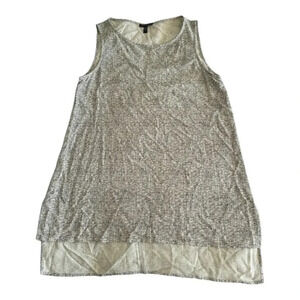 Eileen Fisher Broken Chevron Sleeveless Tunic Top Small
